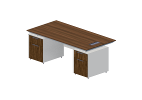 Bureaux 3D - Bureau en bois - Modernform - Cosmos U - EXM4DSRF33