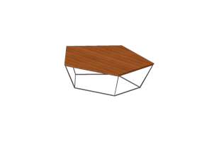 3D Tisch - Couchtisch 100x80x30cm - Natuzzi - Chocolat - T108