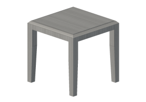 Tables 3D - Petite table carr&eacute;e 50x50x50cm - Natuzzi - Opera - T119