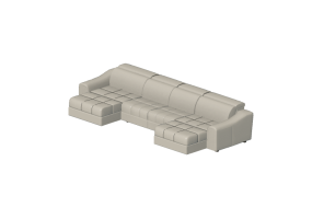 Divani 3D - Divano tre posti in pelle - Natuzzi - Attesa - 2827