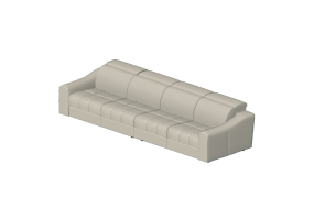 Sof&aacute;s 3D - Sof&aacute; tr&ecirc;s assentos de couro - Natuzzi - Attesa - 2827
