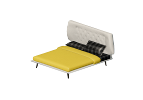 Camas y Mesitas de noche 3D - Estructura cama 240x233cm - Natuzzi - Dolcevita