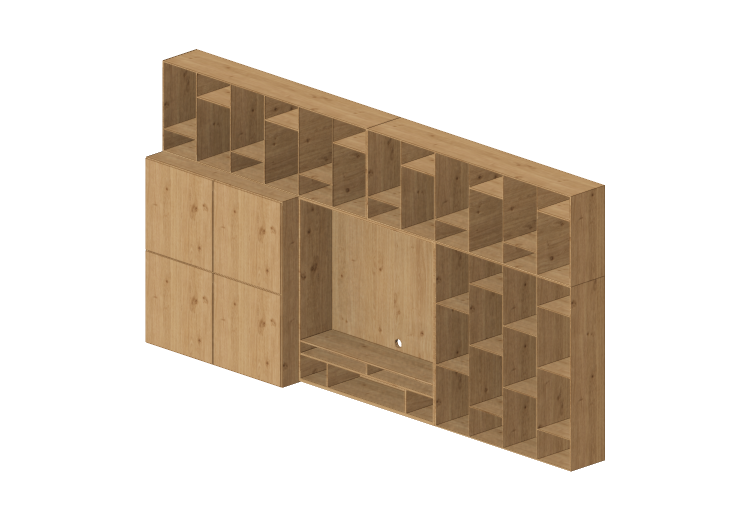 3D Wall Cabinet - Modular system 372x189cm - Natuzzi -... 3D Wall Cabinet - Modular system 372x189cm - Natuzzi -...