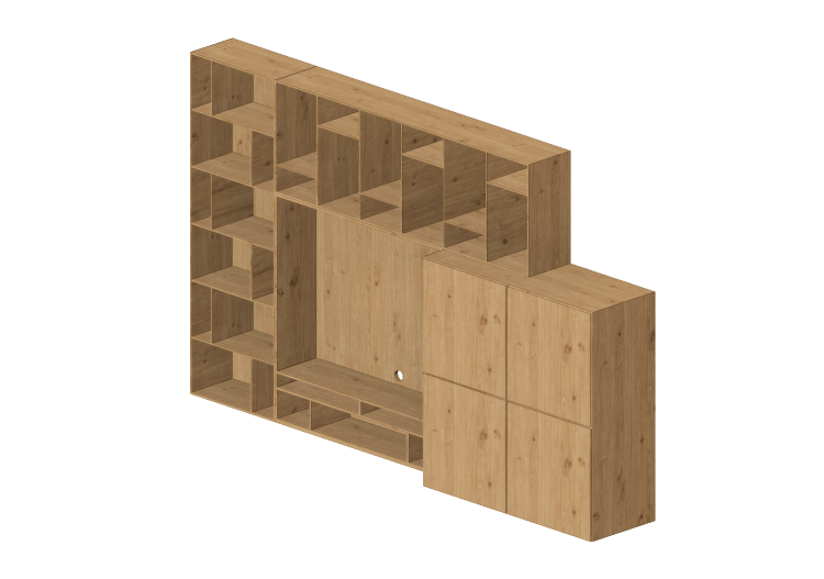 Pareti attrezzate 3D - Sistema componibile 310x189cm -... Pareti attrezzate 3D - Sistema componibile 310x189cm -...