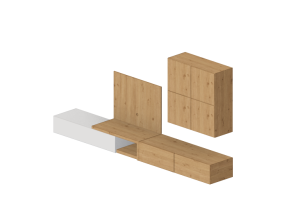 Pareti attrezzate 3D - Sistema componibile 410x215cm - Natuzzi - Novecento