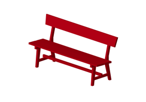 Benches and Planters 3D - Laquered wood bench - Nola - Hjorthagen Backed