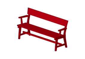 Bancos y Macetas 3D - Banco de madera lacada - Nola - Hjorthagen Backed