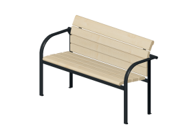 3D Sitzb&auml;nke und Pflanzengef&auml;&szlig;e - Holzbank - Nola - Kalmar Backed