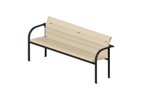 Bancos y Macetas 3D - Banco de madera - Nola - Kalmar Backed