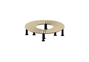 Bancos y Macetas 3D - Banco de madera circular - Nola - Orm