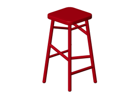 3D St&uuml;hle - Hocker aus lackiertem Holz - Nordic Care - Plockepinn 049