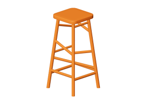Sillas 3D - Taburete de madera lacada - Nordic Care - Plockepinn 050