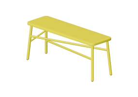 Chaises 3D - Banc en bois laqu&eacute; - Nordic Care - Plockepinn 051
