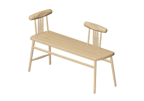 Poltronas y Sof&aacute;s 3D - Banco de madera - Nordic Care - Linnea 330