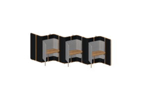 Bureaux 3D - Cabine avec bureau pour bureau - Orangebox – Coppice – Library 06