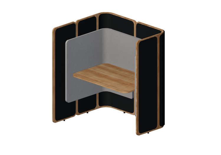 Escrivaninhas 3D - Cabine acústica com escrivaninha -... Escrivaninhas 3D - Cabine acústica com escrivaninha -...