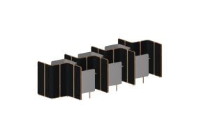 3D Schreibtische - Kabine mit Schreibtisch für Büro - Orangebox – Coppice – Focus 06