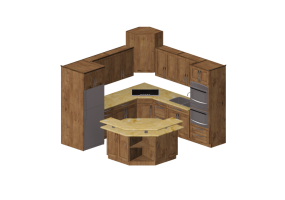3D Kitchens - Kitchen complete with appliances - Panda - Choco