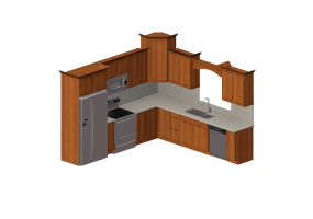 3D Kitchens - Kitchen complete with appliances - Panda - Tiara