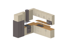 3D Kitchens - Kitchen complete with appliances - Panda - Small