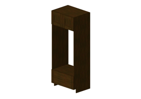 Muebles 3D - Mueble de madera con dos puertas y dos cajones - Panda - DOC3384B
