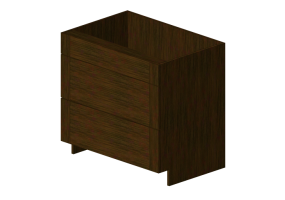 Mobili 3D - Mobile in legno con tre cassetti - Panda - DB36-3