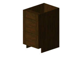 3D Furniture - Wooden cabinet with three drawers - Panda - DB18-3