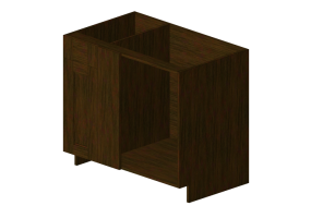 3D Furniture - Wooden cabinet with one door panel - Panda - BBC39