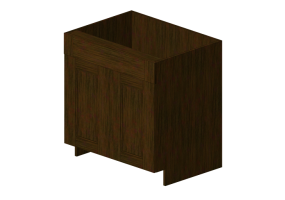 3D M&ouml;bel - Holzschrank mit zwei T&uuml;ren - Panda - B33