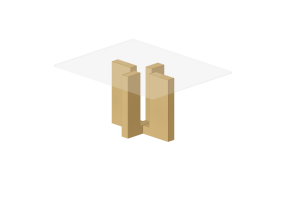 Mesas 3D - Mesa de vidro - Prima Linea - Kenzo