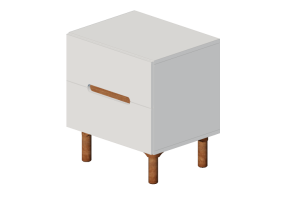 Lits 3D - Table de nuit en bois laqu&eacute; - Prima Linea - Alamo