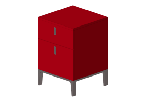 Beds and Side Cabinets 3D - Lacquered wood bedside cabinet - Prima Linea - Munique