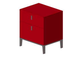 Lits 3D - Table de nuit en bois laqu&eacute; - Prima Linea - Munique