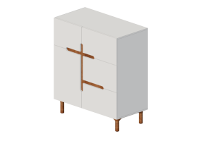 Armoires 3D - Commode en bois laqu&eacute; - Prima Linea - Alamo