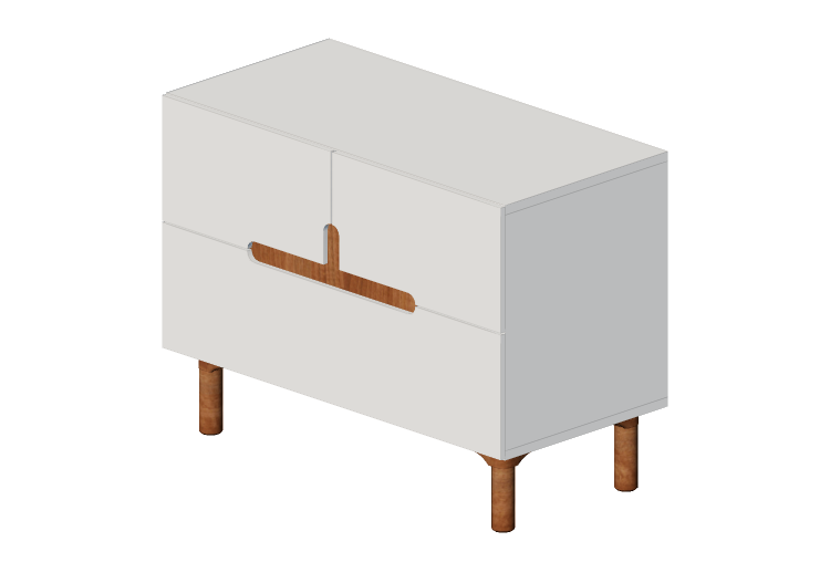Armários 3D - Cômoda pequena de madeira envernizada - Prima... Armários 3D - Cômoda pequena de madeira envernizada - Prima...