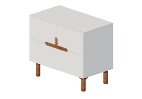 Armoires 3D - Mini-commode en bois laqu&eacute; - Prima Linea - Alamo