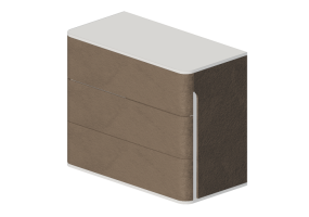 Wardrobes and Cabinets 3D - Mini dresser in leather - Prima Linea - Coral
