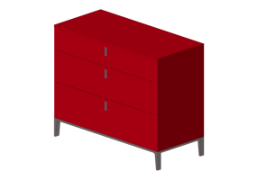 Armarios y Cómodas 3D - Cómoda de madera Lacada - Prima Linea - Munique