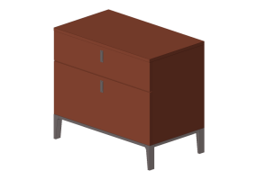 Armoires 3D - Mini commode en bois laqu&eacute; - Prima Linea - Munique