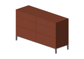 Armoires 3D - Commode en bois laqu&eacute; - Prima Linea - Munique