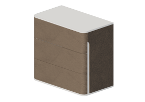 Arm&aacute;rios 3D - Mesa de cabeceira pequena de couro - Prima Linea - Coral