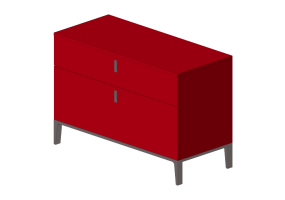 Armoires 3D - Mini commode en bois laqu&eacute; - Prima Linea - Munique