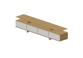 M&oacute;veis 3D - Buffet de madeira - Prima Linea - Jean