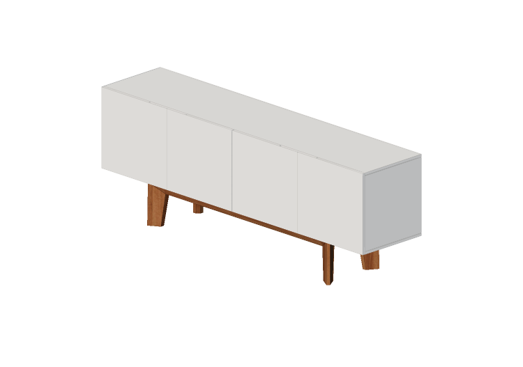 Móveis 3D - Buffet de madeira laqueada - Prima Linea -... Móveis 3D - Buffet de madeira laqueada - Prima Linea -...