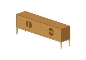 3D Furniture - Lacquered Wood Buffet - Prima Linea - Orion