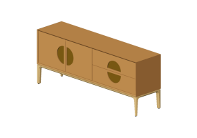 Meubles 3D - Buffet en bois laqu&eacute; - Prima Linea - Orion