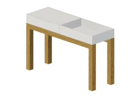 M&oacute;veis 3D - Aparador de madeira envernizada - Prima Linea - Viena