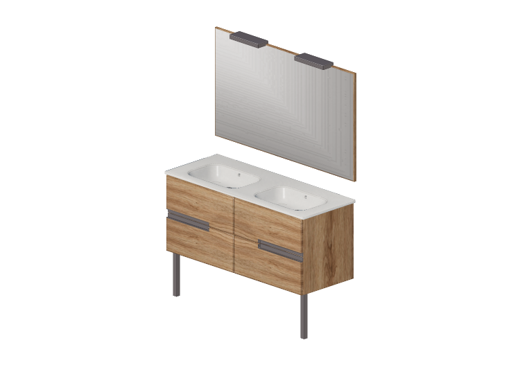 Meubles 3D - Meuble lavabo double 1200x460x565cm - Roca... Meubles 3D - Meuble lavabo double 1200x460x565cm - Roca...
