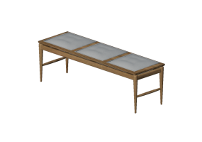 Sillas 3D - Banca de madera - Sala Bella - Dora