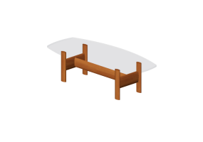 Mesas 3D - Mesa de madeira - Schuster - Cristal